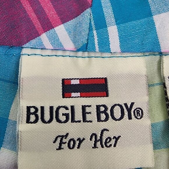 BUGLE BOY FOR HER SHORTS MID RISE PLID SIZE MEDIUM - Picture 3 of 4